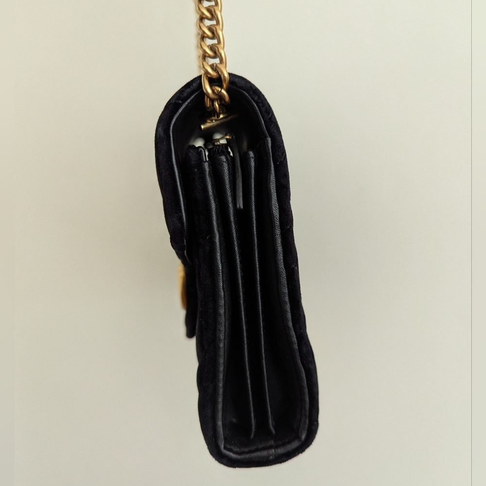 Black Gucci Marmont Velvet Crossbody Bag - Picture 10 of 16